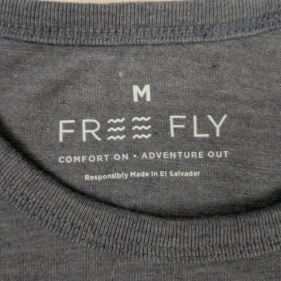 Free Fly Pocket T Shirt Mens Medium Gray Blue Adventure - Picture 5 of 10